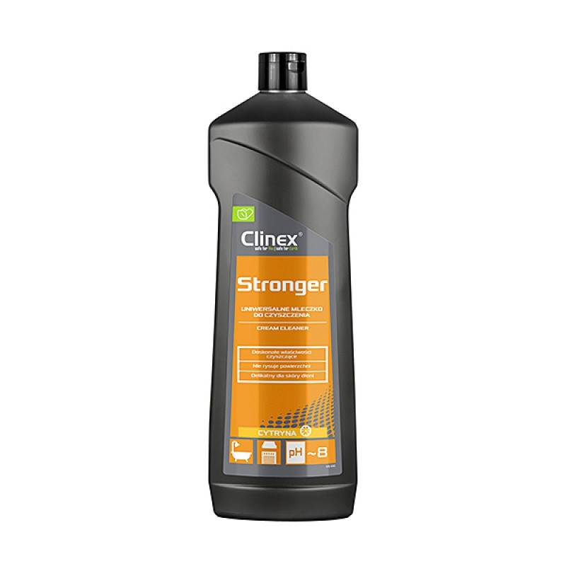 ზედაპირის საწმენდი კრემი (750 მლ) CLINEX Stronger ეფექტურია ცხიმის, ნადების და ჟანგის წინააღმდეგ, როგორც სამზარეულოში, ისე აბაზანაში