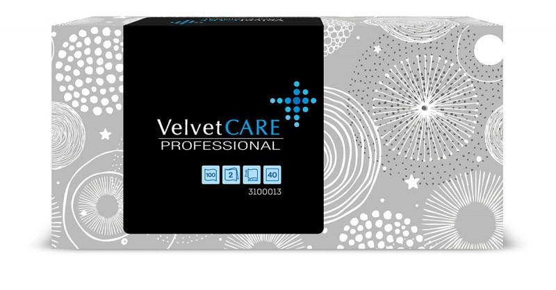 UNIVERSAL TISSUES VELVET WHITE, 2-PLY, CELLULOSE,  20,5 CM X 21 CM, 100 SHEETS