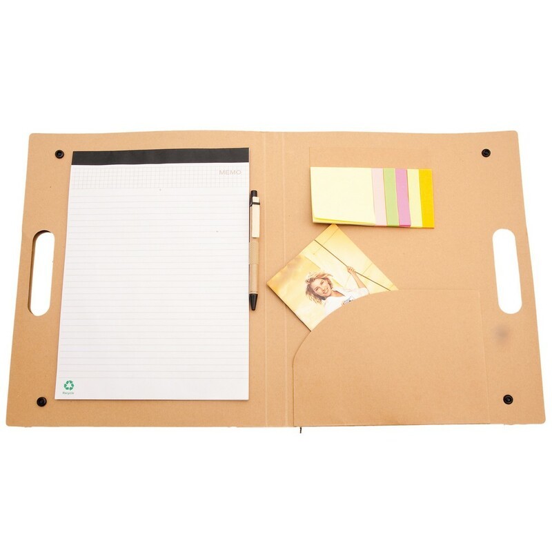Conference folder with notepad (20 lined sheets, one-sided printing), ball pen, 25 sticky notes