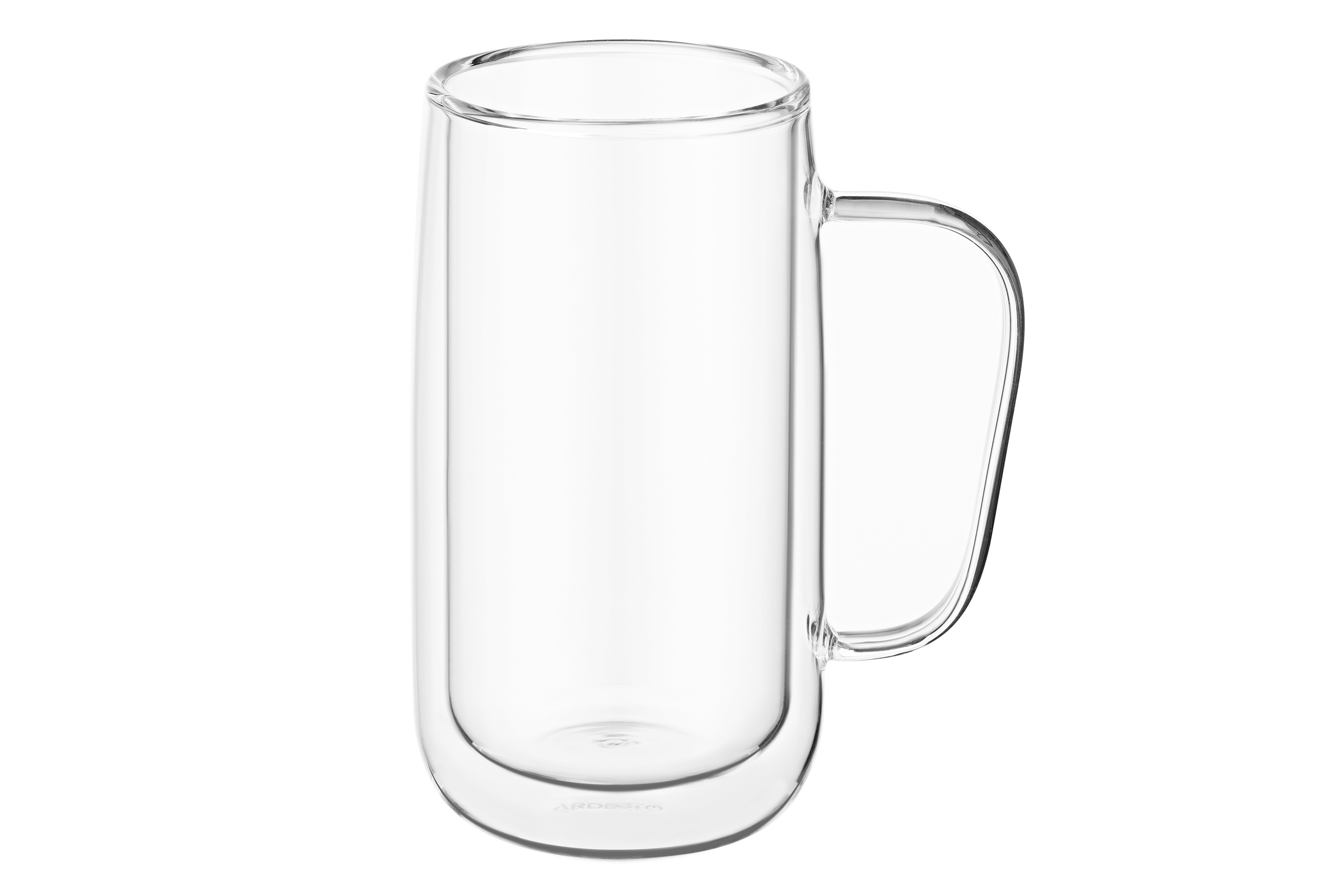 Ardesto Doublewall mug set with handles, 400ml, 2pcs, borosilicate glass, transparent