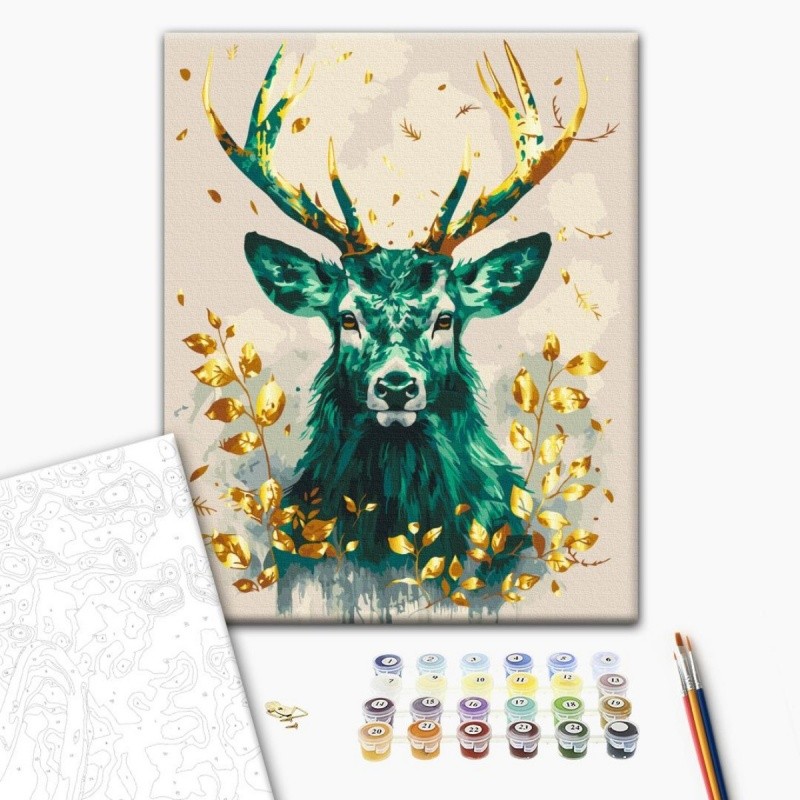 აკრილის გასაფერადებელი ტილო - EMERALD CROWN OF THE FOREST, 40x50სმ, 1ც