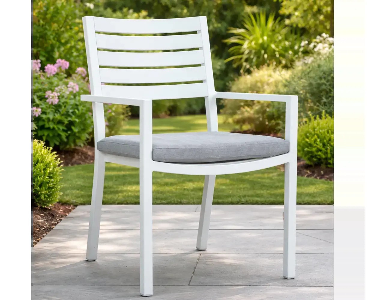 ბაღის სავარძელი Mayfair Dining Chair With Cushion matte white