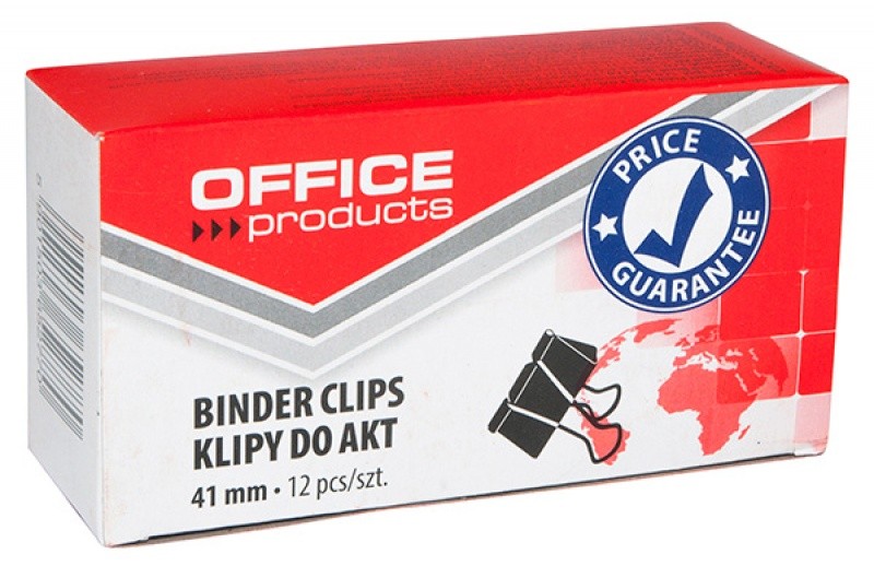 BINDER CLIPS, 41MM, OFFICE PRODUCTS 12 PCS