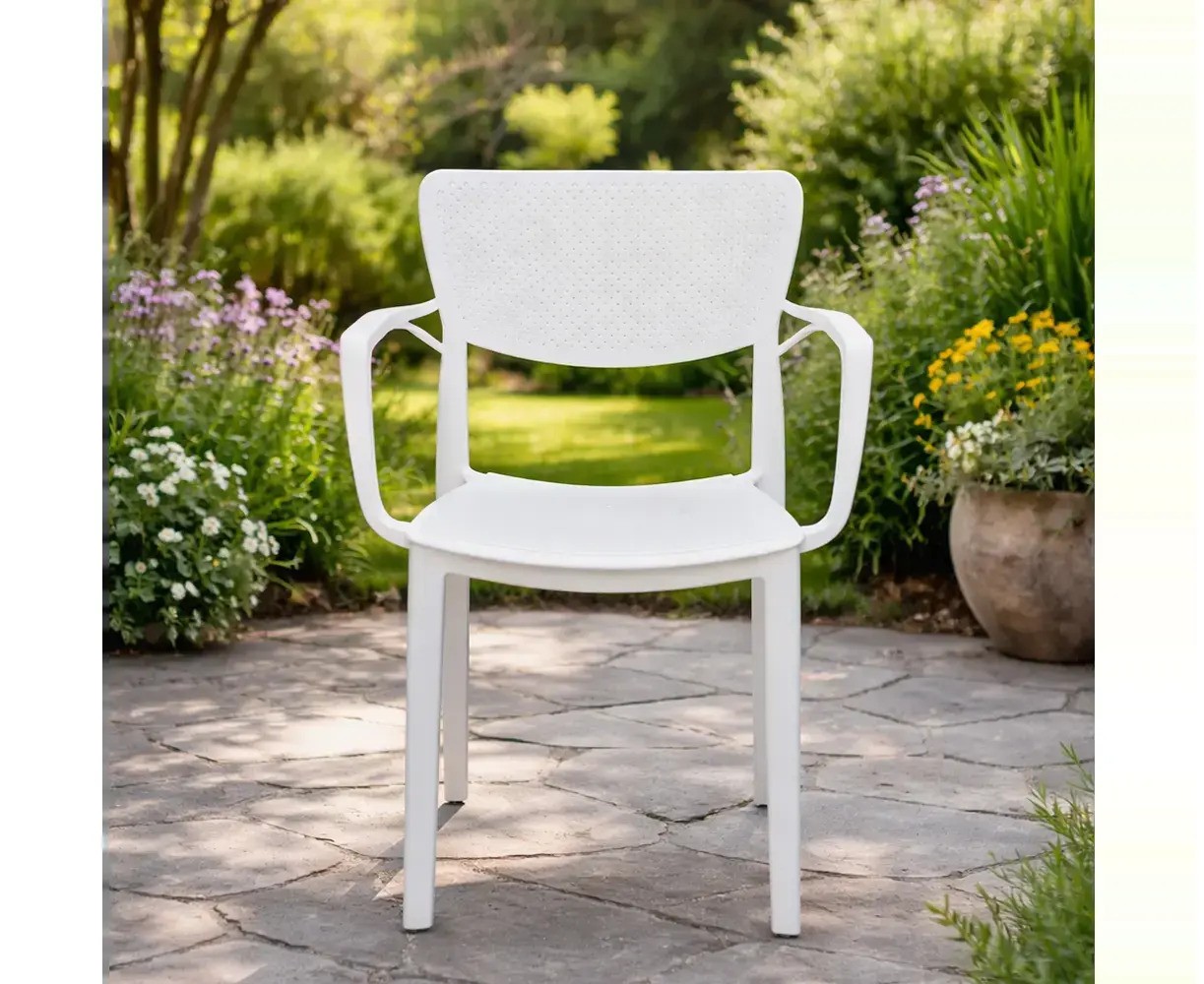 ბაღის სკამი NEHIR BARCHAIR WITH ARMREST white CT032
