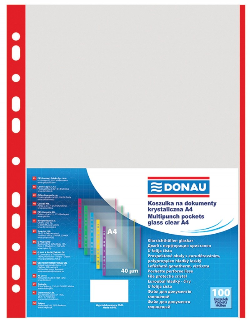 CLEAR SHEET WITH RED STRIPE AND RED SIDE EDGE