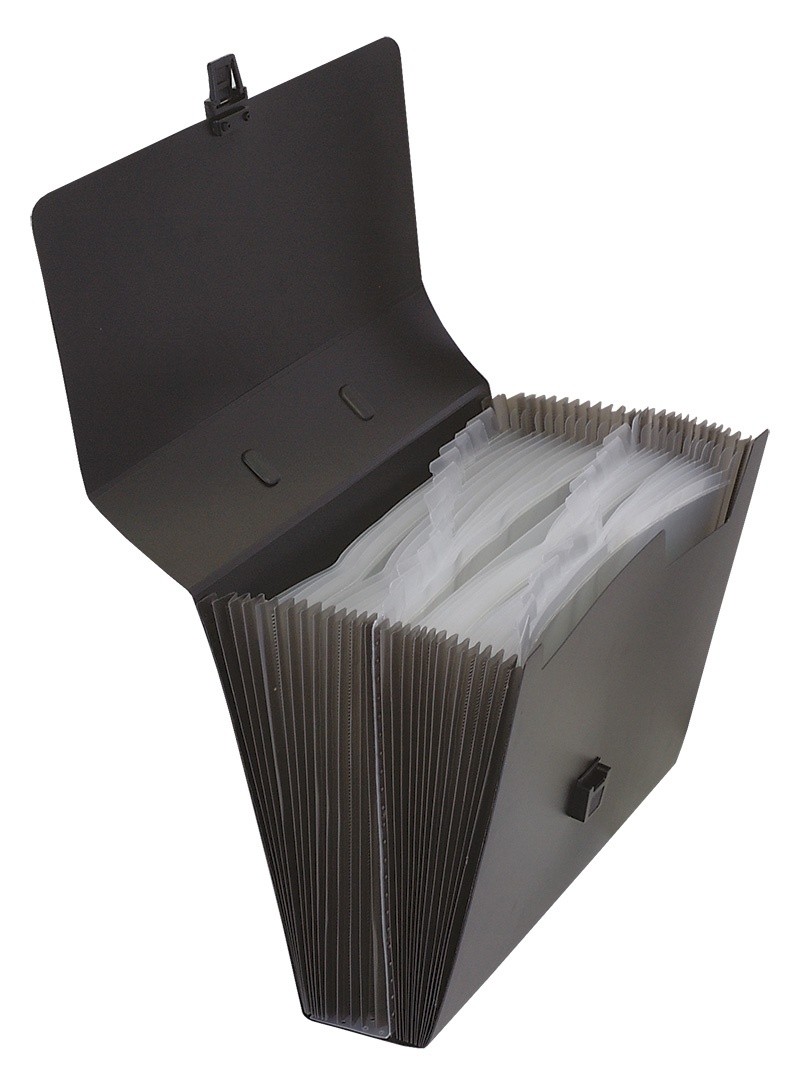 CORESPONDENCE EXPANDING FILE, DONAU, WITH 26 POCKETS, BLACK